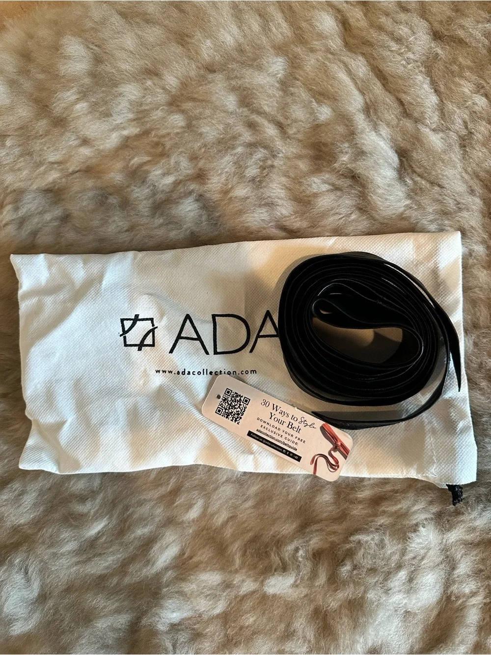 ADA | Midi Wrap Leather Belt - Black
